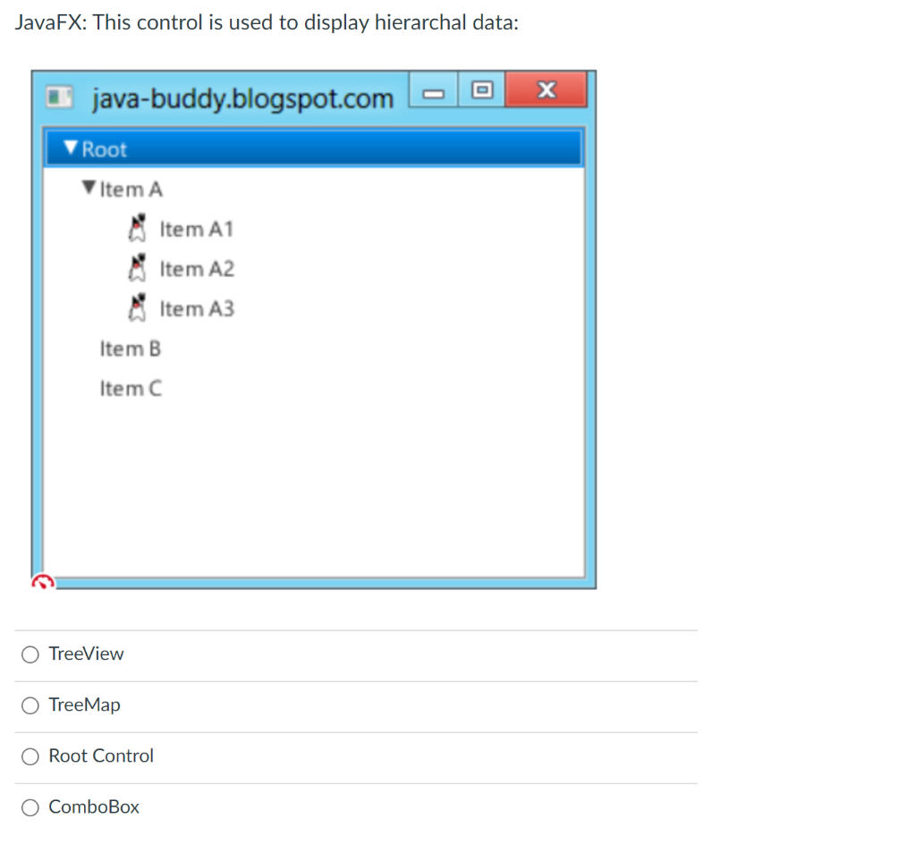 Solved JavaFX: This control is used to display hierarchal | Chegg.com