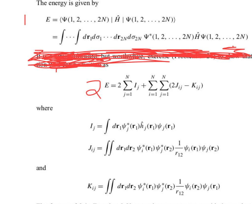 Solved 1 In Red Is The Energy Derived Using Hartree Foc Chegg Com