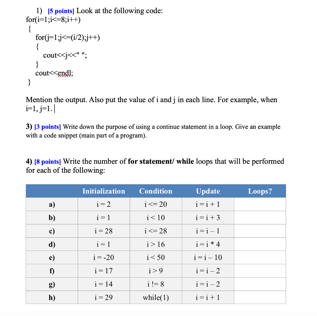 Solved 1) [5 points] Look at the following code: | Chegg.com