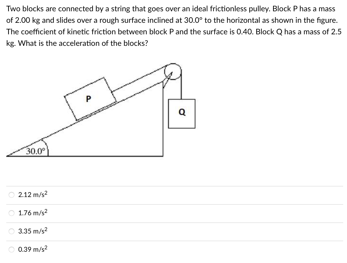 Solved Two Blocks Are Connected By A String That Goes Over | Chegg.com