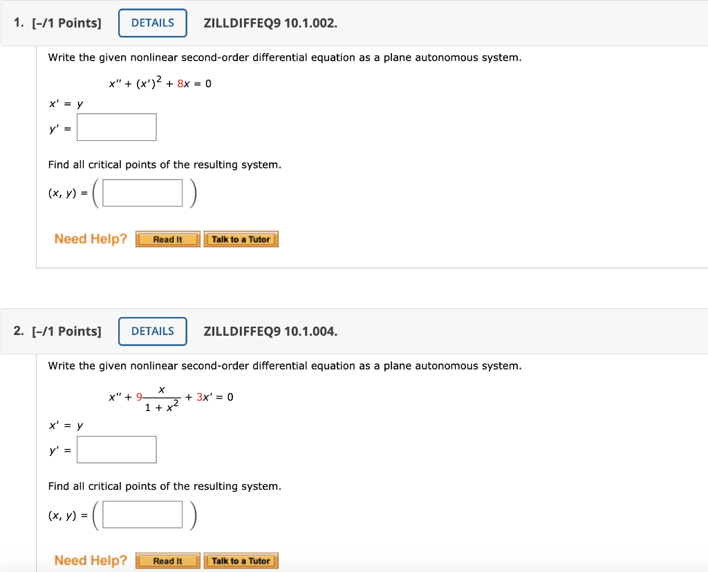 Solved Please answer BOTH questions 1 and 2 and box the | Chegg.com