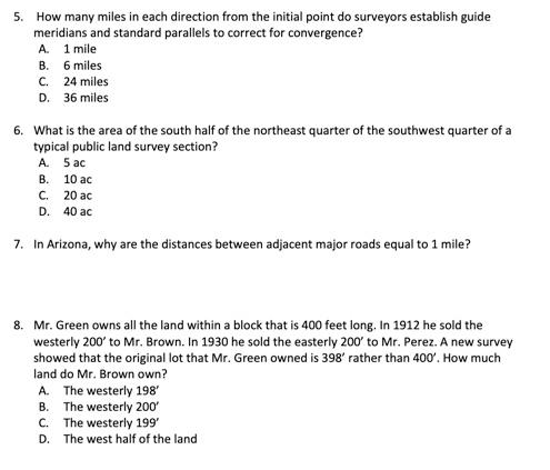 Solved 5. How many miles in each direction from the initial | Chegg.com