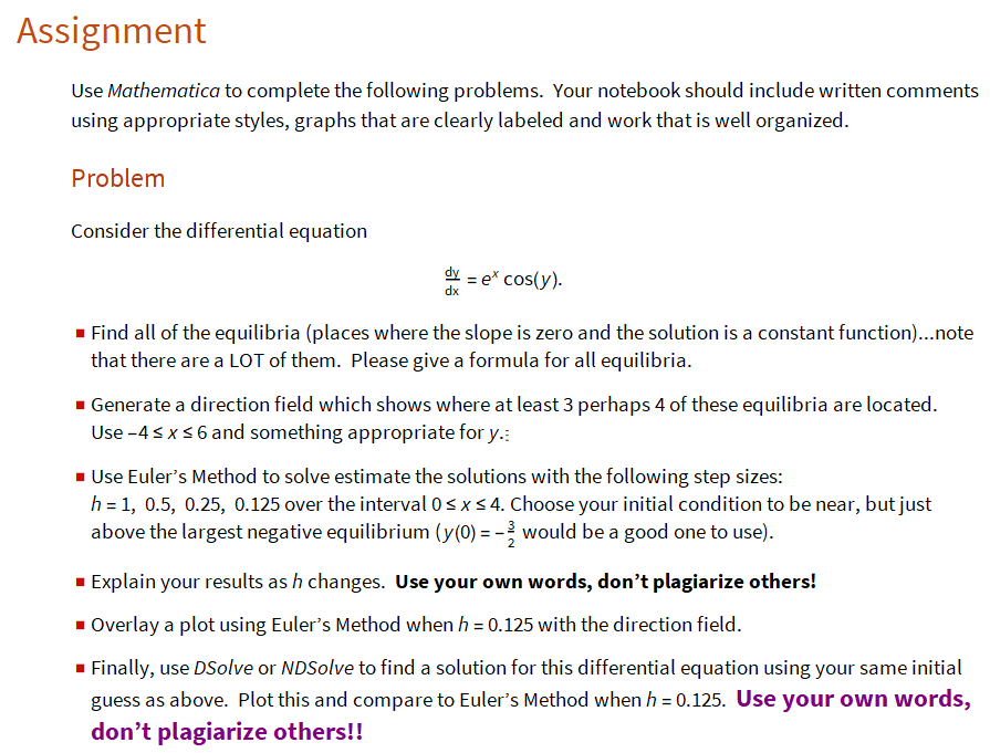 Assignment Use Mathematica to complete the following | Chegg.com