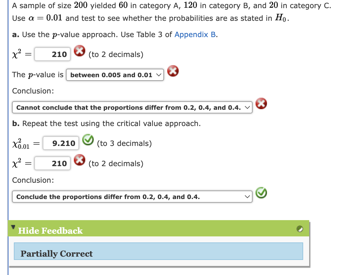 Solved A Sample Of Size 200 ﻿yielded 60 ﻿in Category A, 120 | Chegg.com