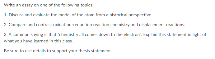 what i learned in chemistry essay
