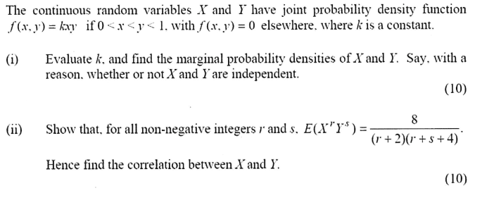 Solved The continuous random variables X and Y have joint | Chegg.com