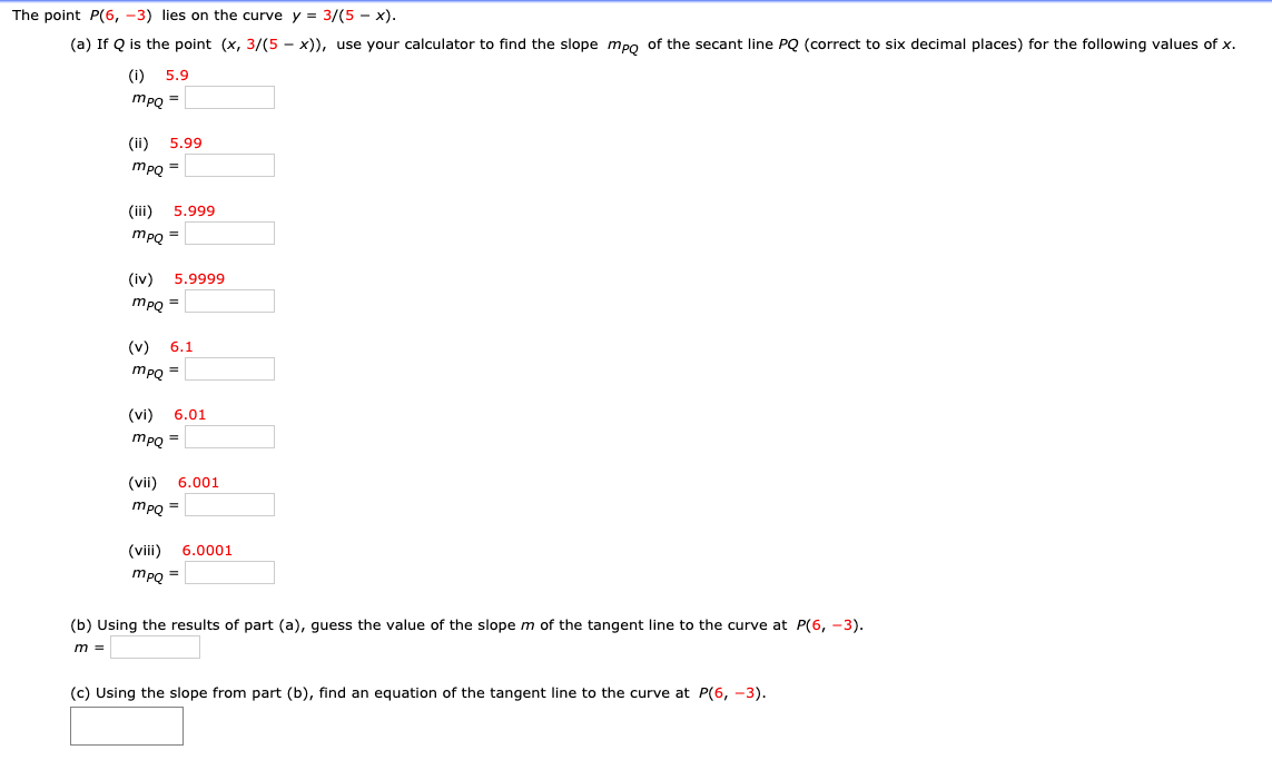 Solved The Point P 6 3 Lies On The Curve Y 3 5 X Chegg Com