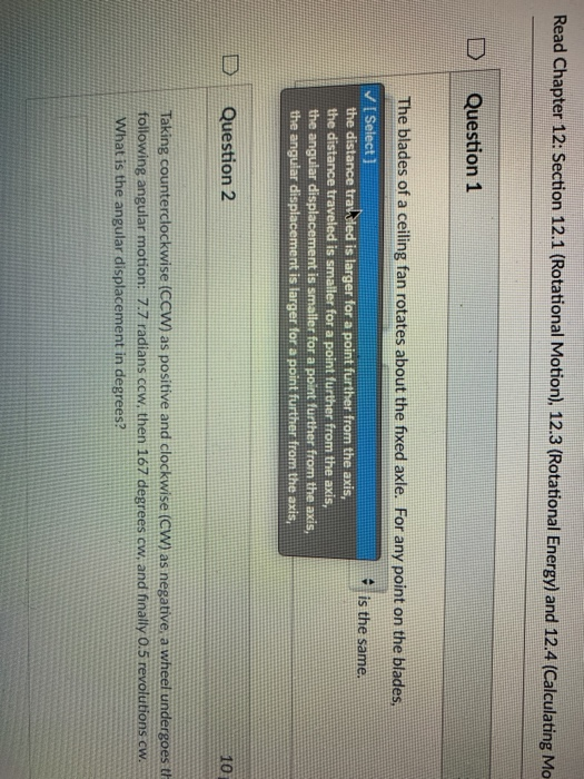 Solved Read Chapter 12: Section 12.1 (Rotational Motion), | Chegg.com