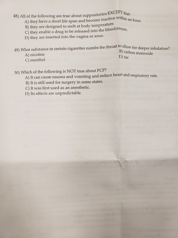 Solved EXCEPT that ti 48) All of the following are true