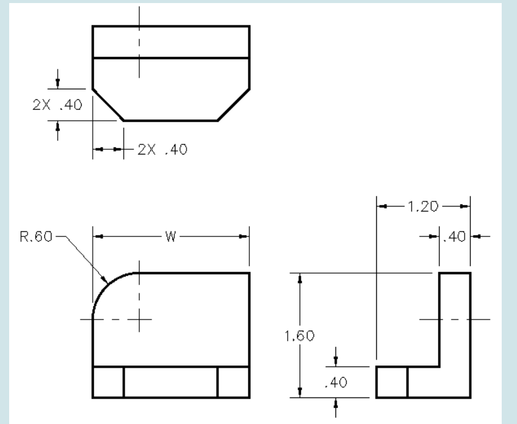 Solved For the given dimesion W = 2.07, construct the 3D | Chegg.com