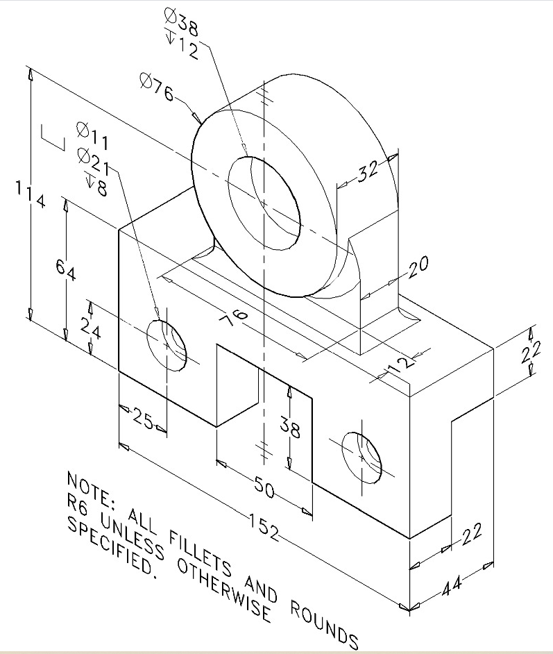 Solved AutoCAD Work. Create The Three Orthographic | Chegg.com