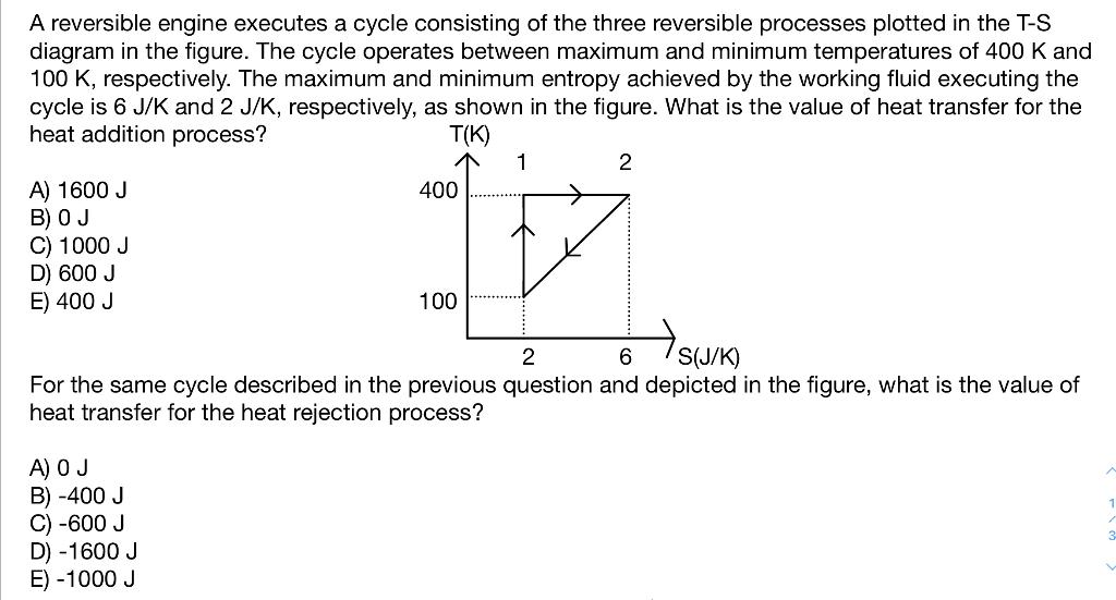 Solved A reversible engine executes a cycle consisting of | Chegg.com