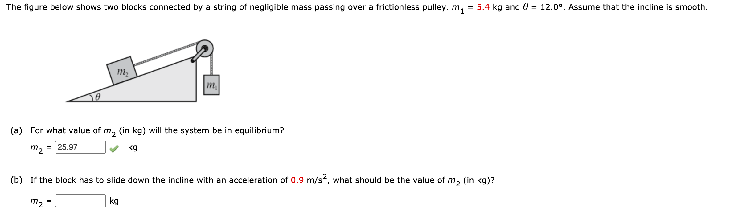 Solved The figure below shows two blocks connected by a | Chegg.com