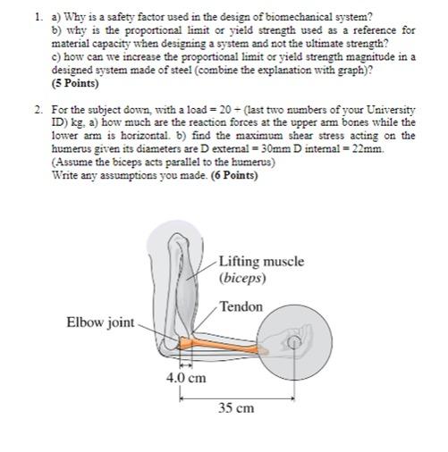 Solved 1. a) Why is a safety factor used in the design of | Chegg.com