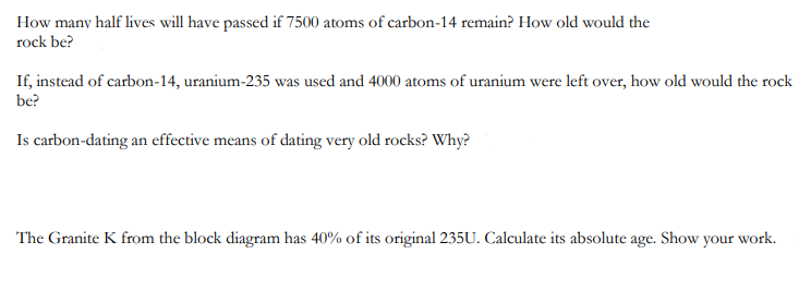 Solved Once the number of half-lives is known an age can be | Chegg.com