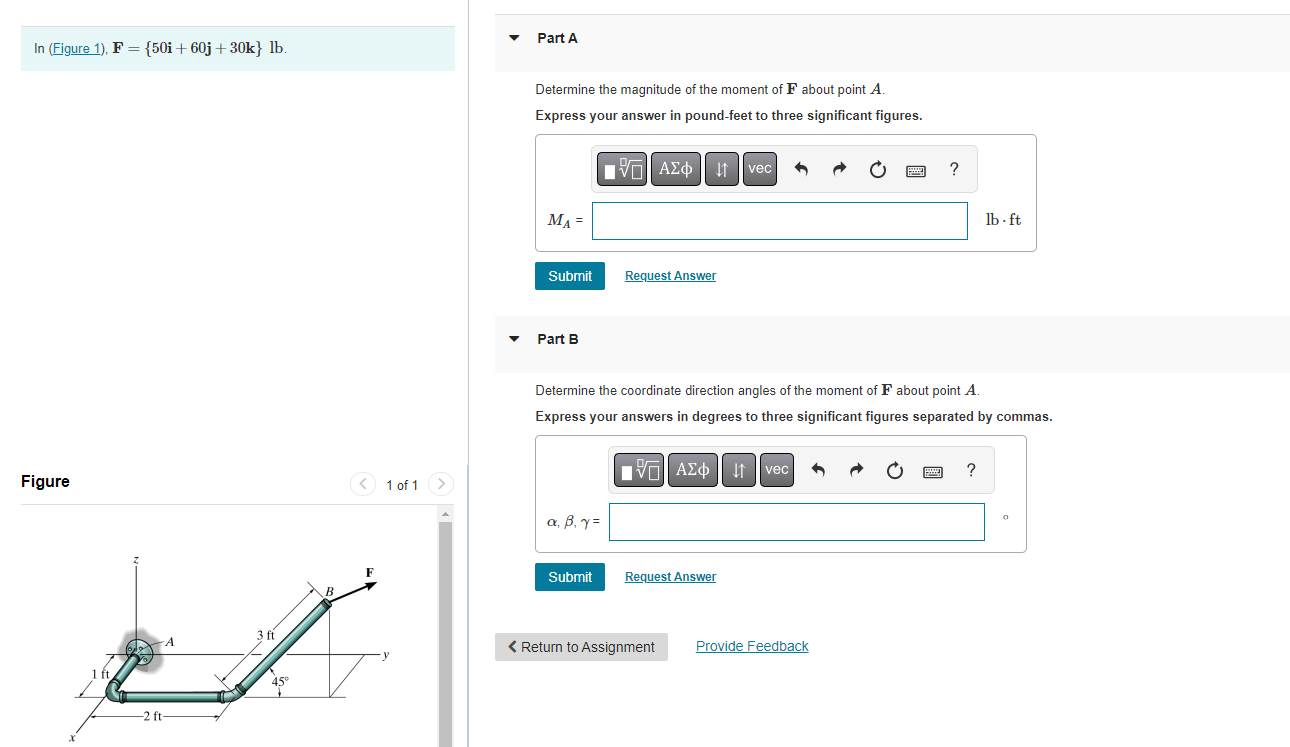 Solved F={50i+60j+30k}lb Part A Determine the magnitude of | Chegg.com