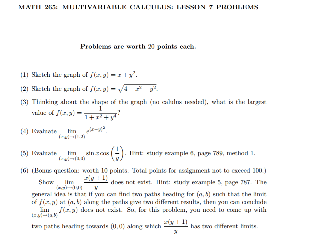 calculus math problem