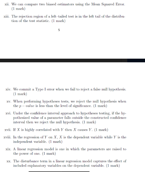 Solved Indicate whether each of the following statements is | Chegg.com