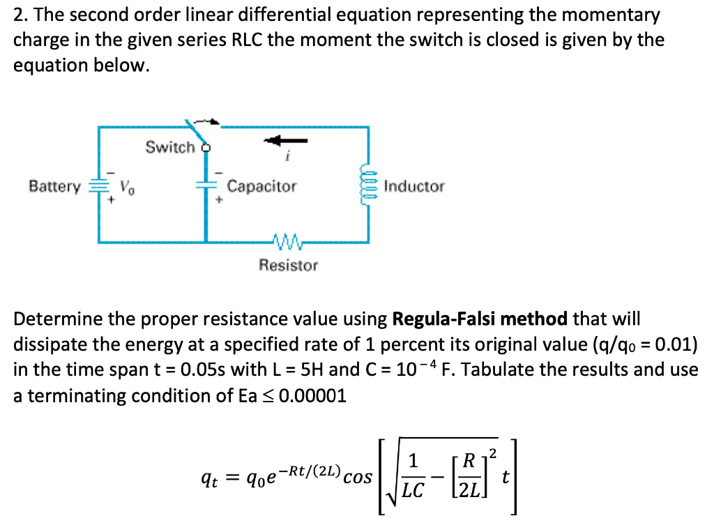 solved-2-the-second-order-linear-differential-equation-chegg