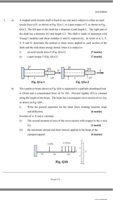 Solved A stepped solid circular shaft is fixed at one end | Chegg.com