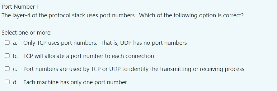 layer 4 port assignment