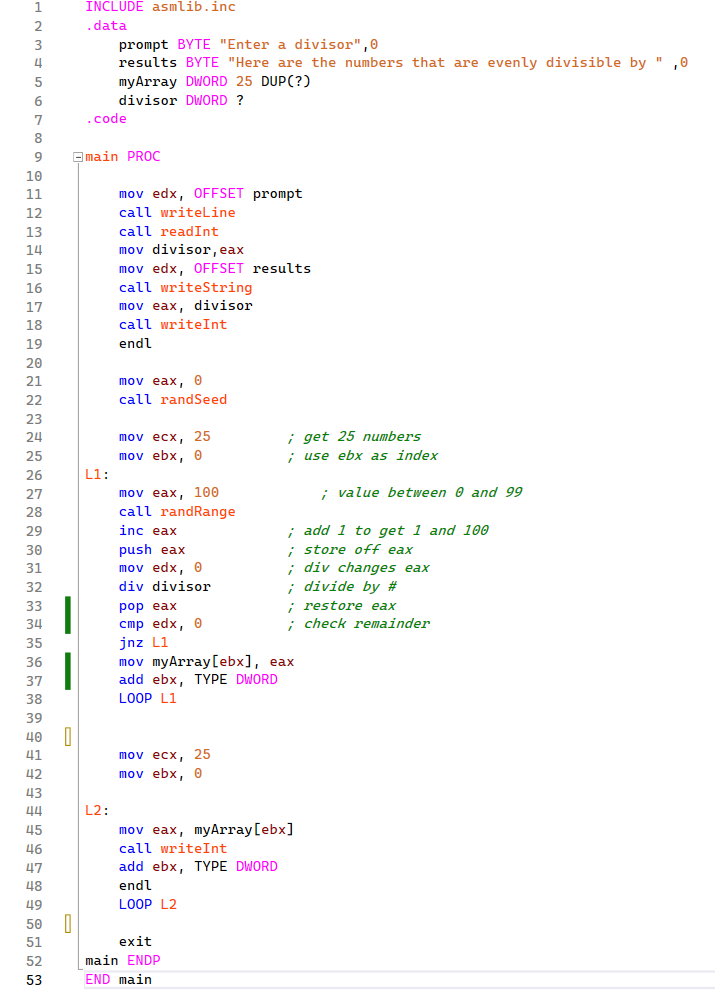 Solved Using Assembly Language X86 Create An Array Of DWORD | Chegg.com