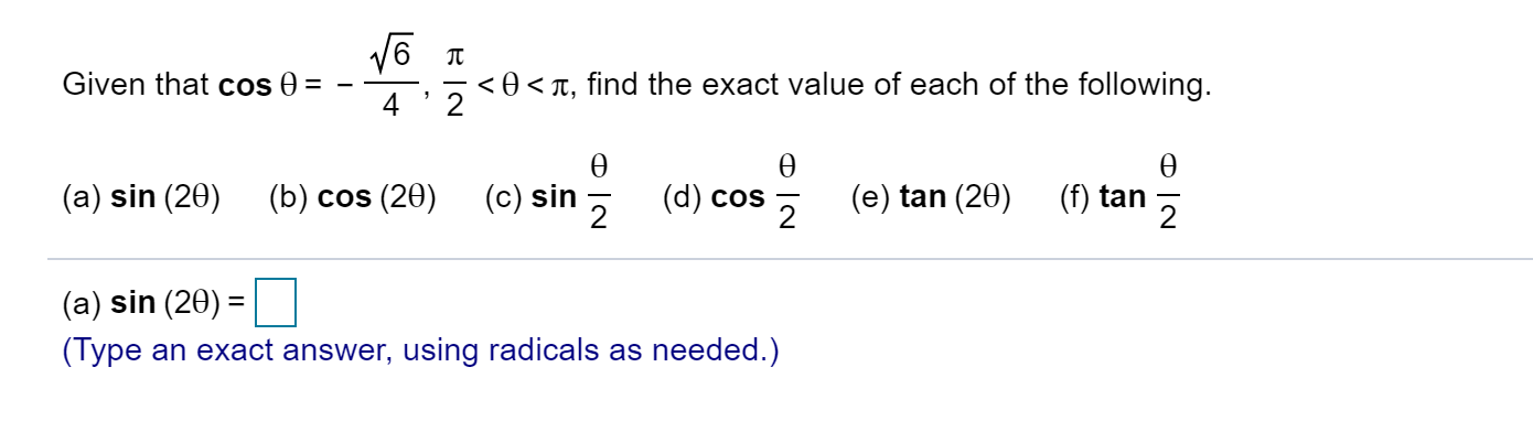 Solved V6 - Given That Cos 0 = -5,5