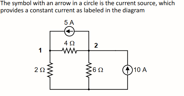 The symbol with an arrow in a circle is the current | Chegg.com