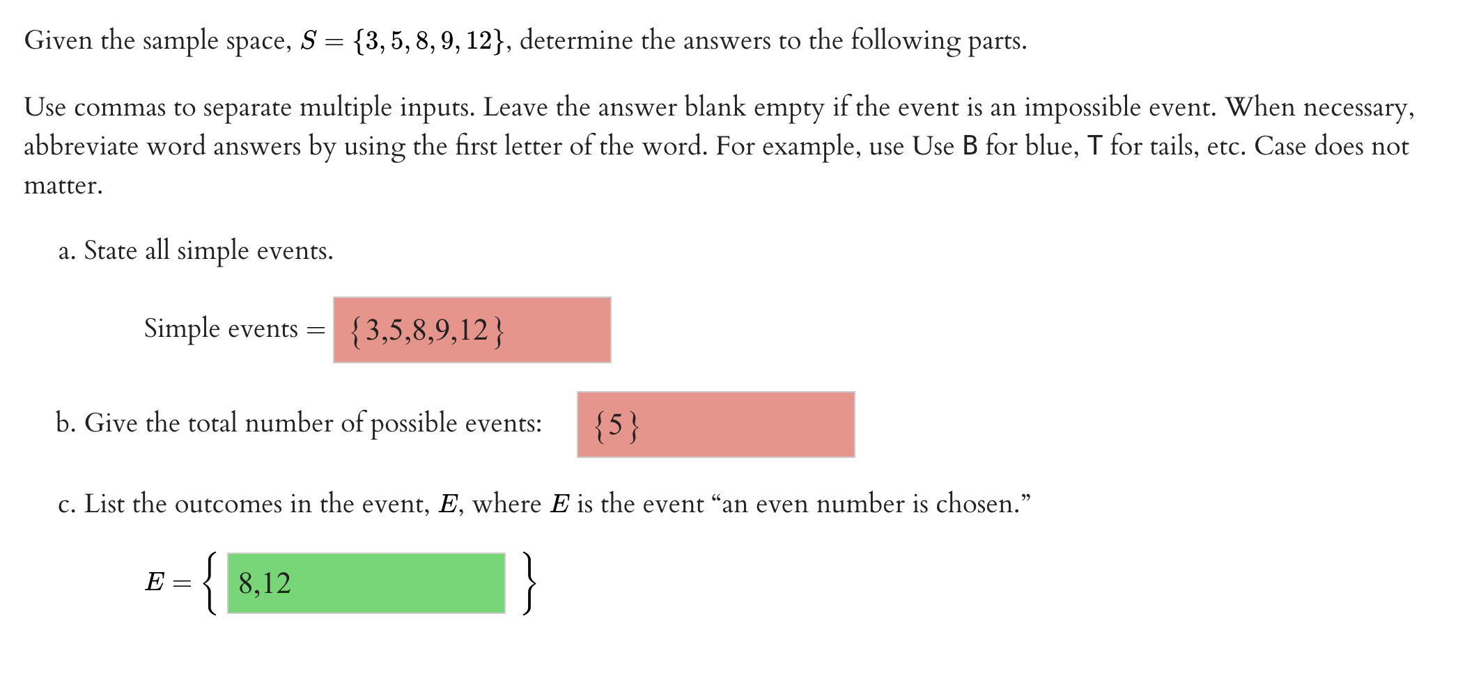 solved-given-the-sample-space-s-3-5-8-9-12-determine-chegg