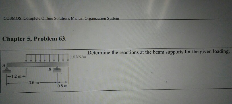 Solved Chapter 5, Problem 63. Determine The Reactions At The | Chegg.com