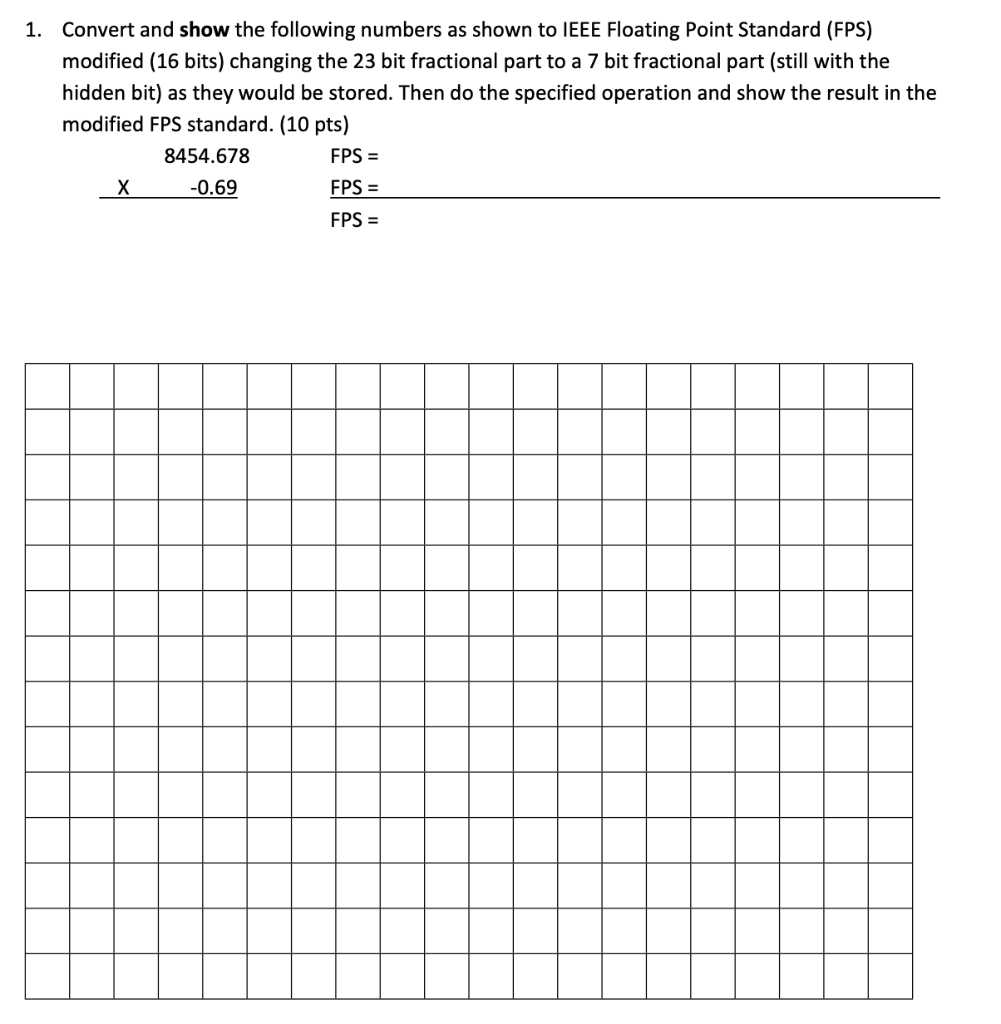 Solved 1. Convert and show the following numbers as shown to