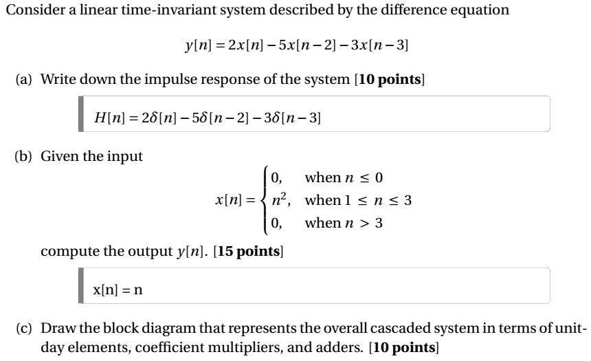 Solved Consider a linear time-invariant system described by | Chegg.com