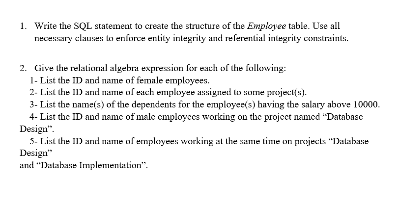 Solved Consider a company with the following business rules: | Chegg.com