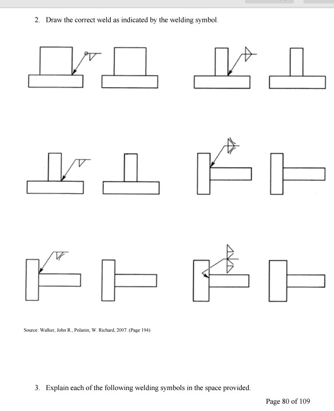 Solved 2. Draw The Correct Weld As Indicated By The Welding 