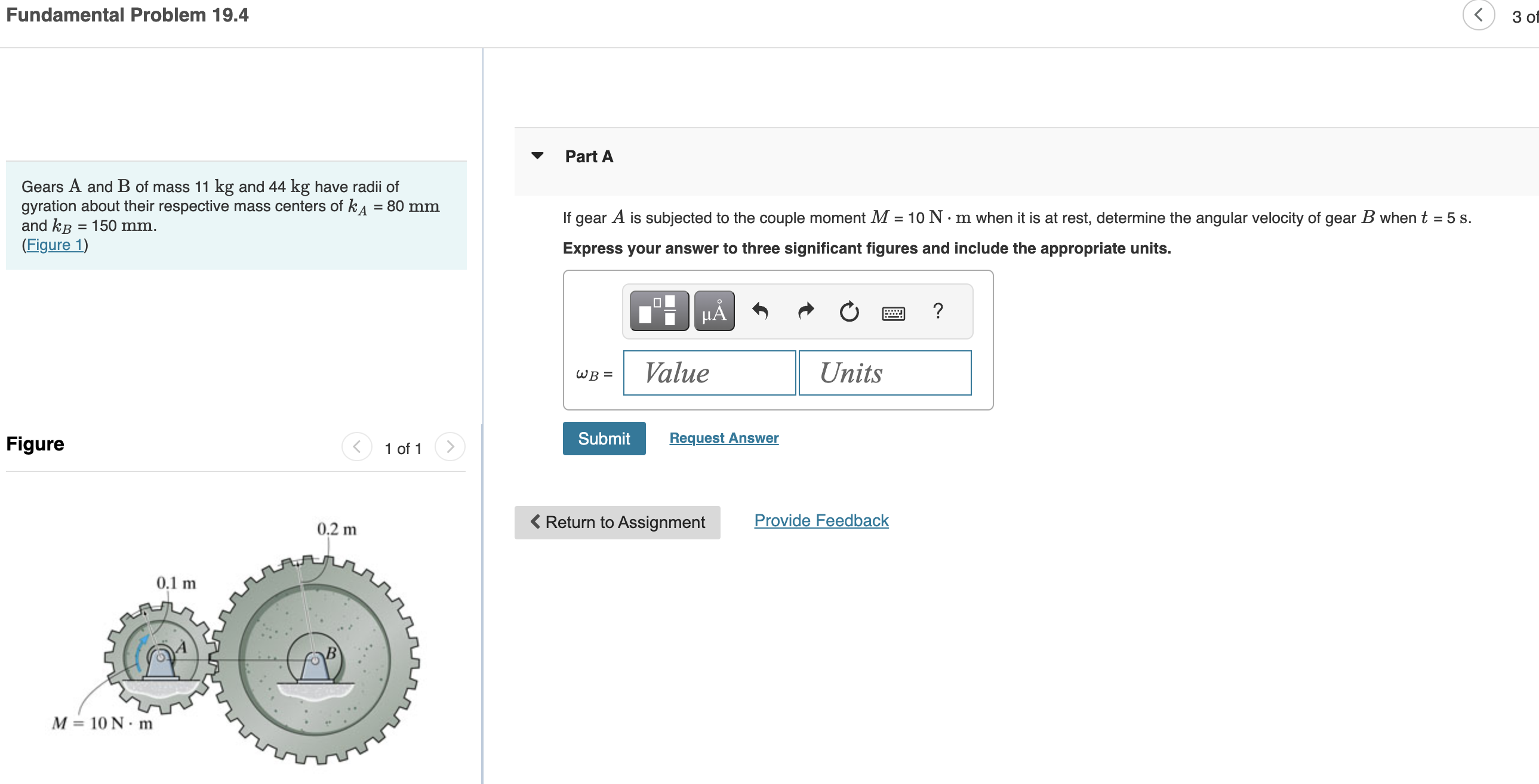 Solved Fundamental Problem 19.4 Gears A And B Of Mass 11 Kg | Chegg.com