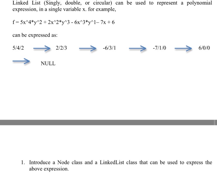 Solved Linked List (Singly, double, or circular) can be used | Chegg.com