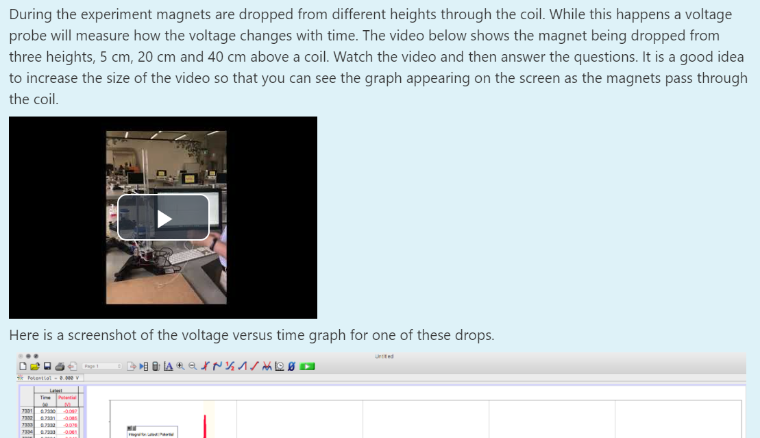 Solved During the experiment magnets are dropped from | Chegg.com