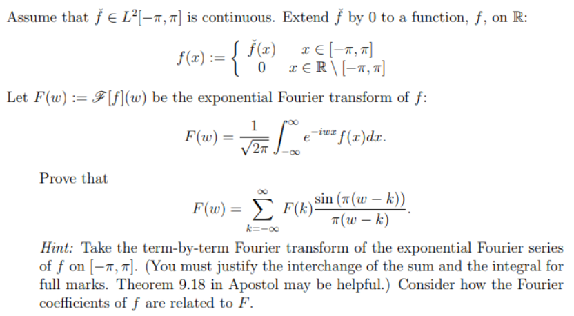 Solved Assume That F L 7 Is Continuous Extend F B Chegg Com