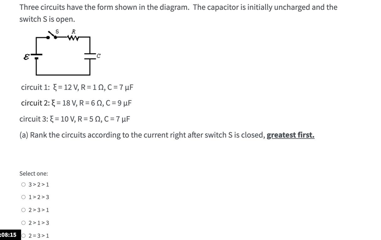 Solved Three circuits have the form shown in the diagram. | Chegg.com