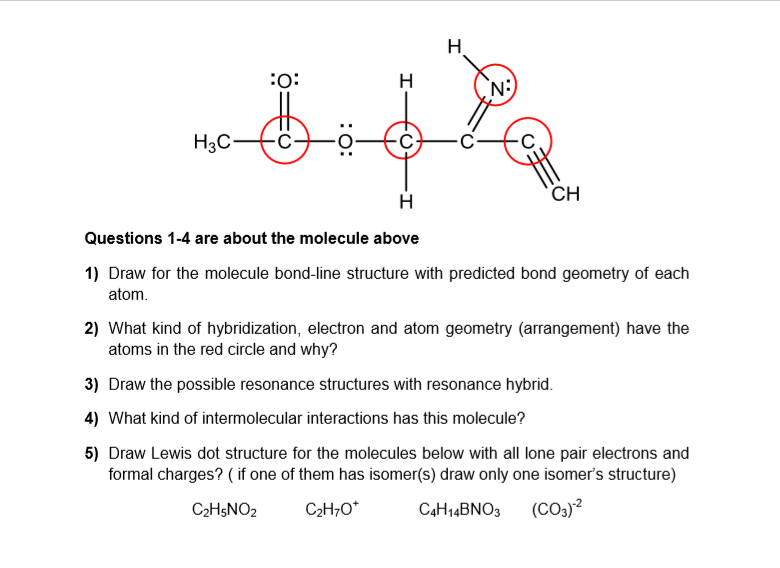 Solved 1) Draw For The Molecule Bond-line Structure With | Chegg.com