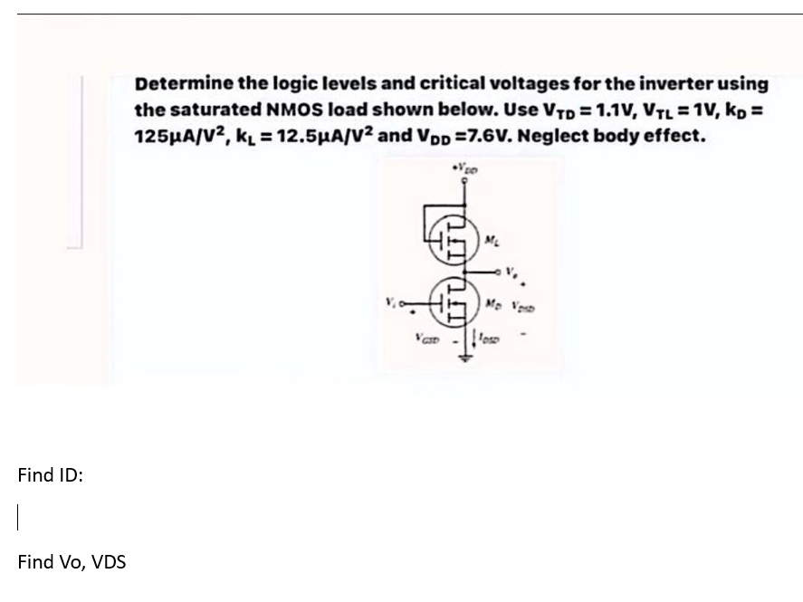 Solved Determine the logic levels and critical voltages for