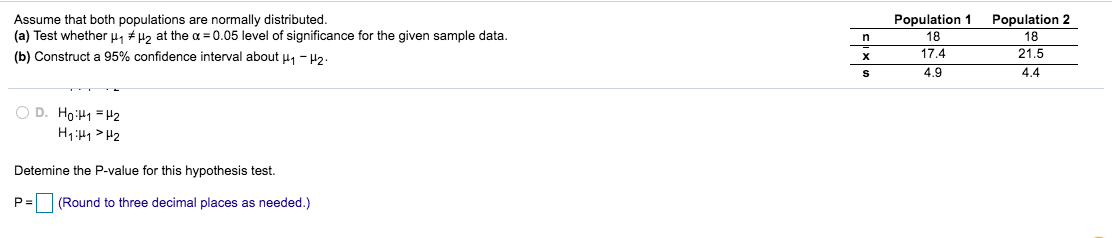 Solved Two researchers conducted a study in which two groups | Chegg.com