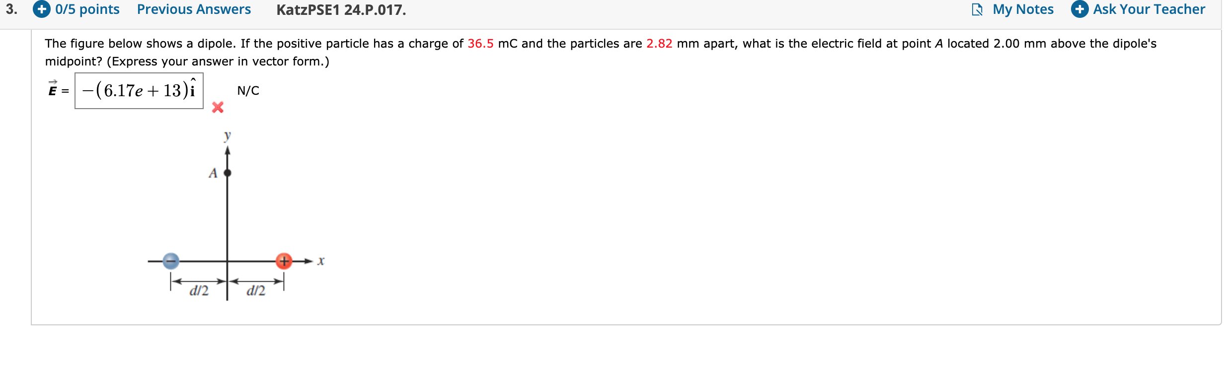 Solved 3. + 0/5 points Previous Answers KatzPSE1 24.P.017