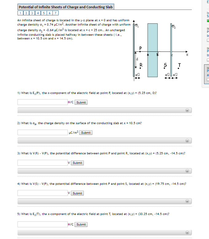 Solved Potential Of Infinite Sheets Of Charge And Conduct Chegg Com