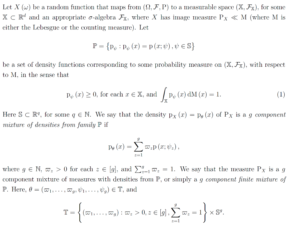 Let X(ω) be a random function that maps from (Ω,F,P) | Chegg.com