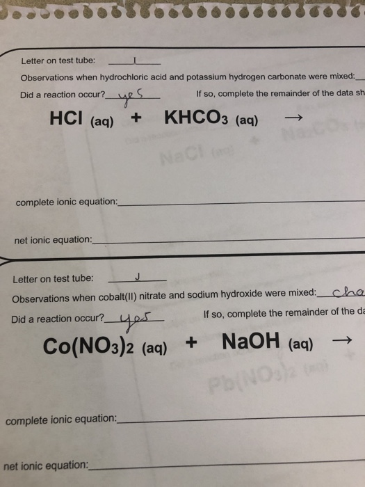 Molecular Ionic And Net Equation For Sodium Carbonate Hydrochloric Acid