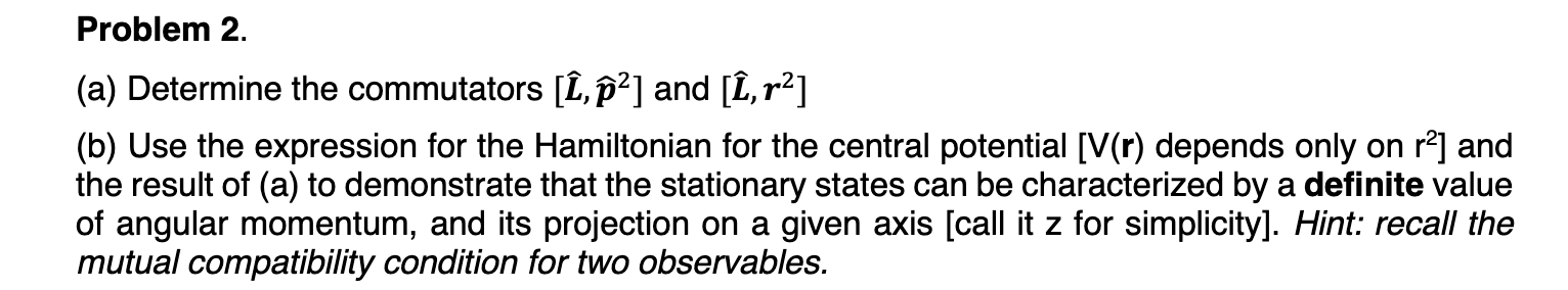 Solved Problem 2 A Determine The Commutators E P An Chegg Com