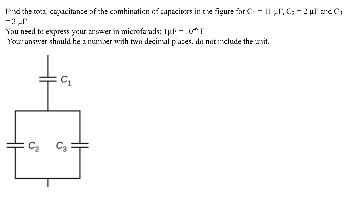 Solved Find the total capacitance of the combination of | Chegg.com