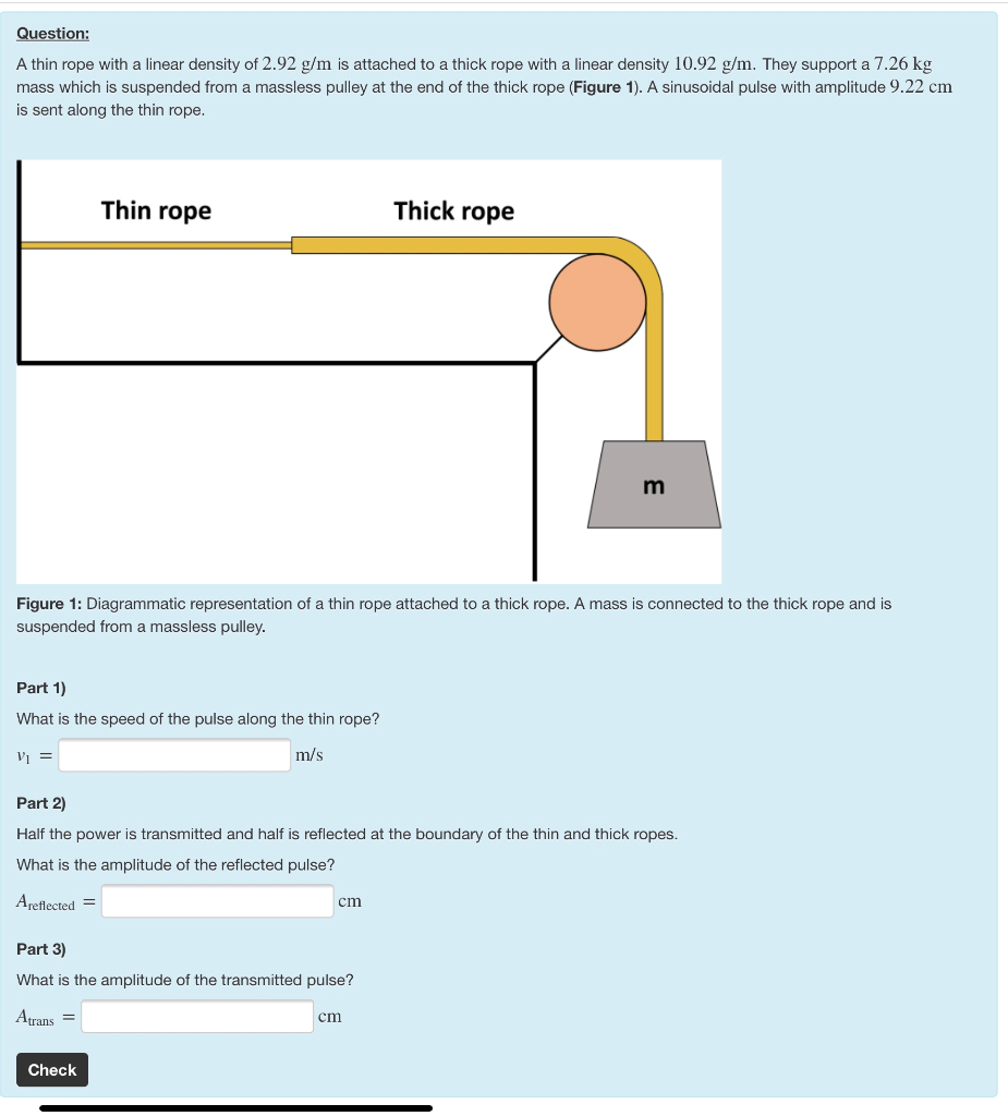 Solved Question A thin rope with a linear density of 2.92