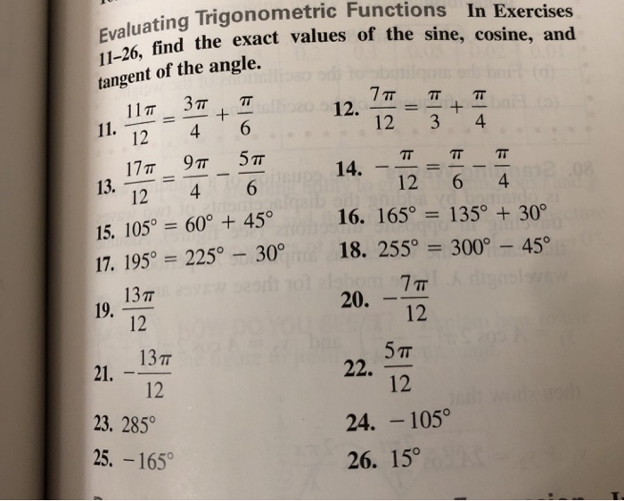 Solved Trigonometric Functions In Exercises Evaid find the | Chegg.com